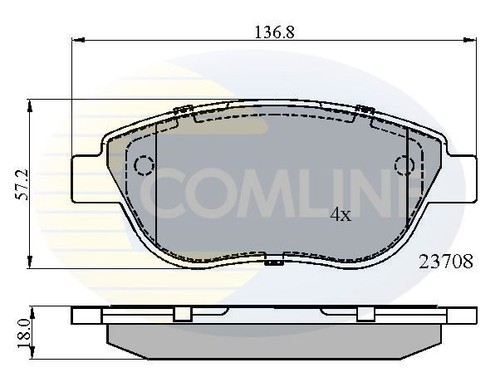 Comline front brake pad set - brake,