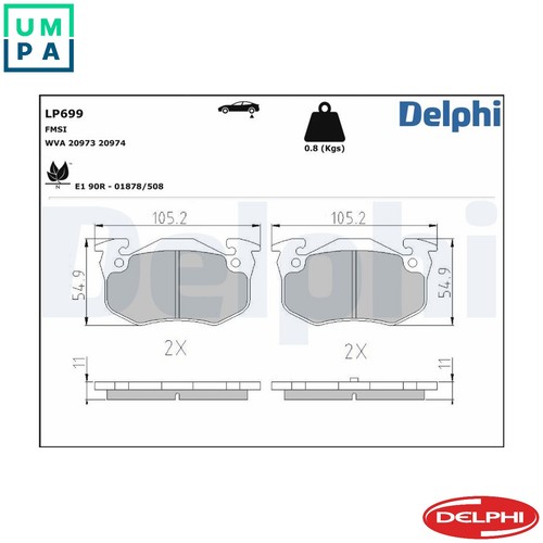 Brake pad set - pad,